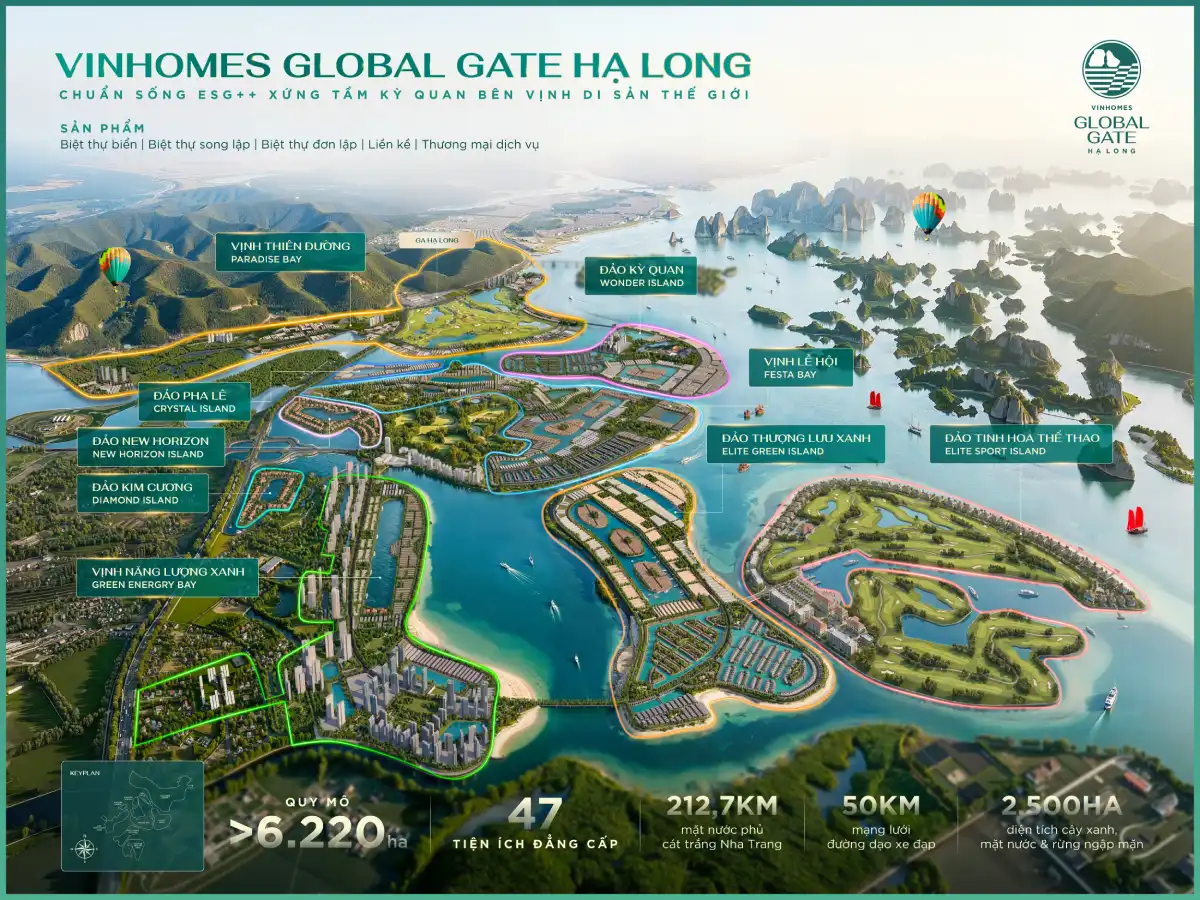 Vị trí phân khu Vịnh Thiên Đường - Vinhomes Global Gate Hạ Long