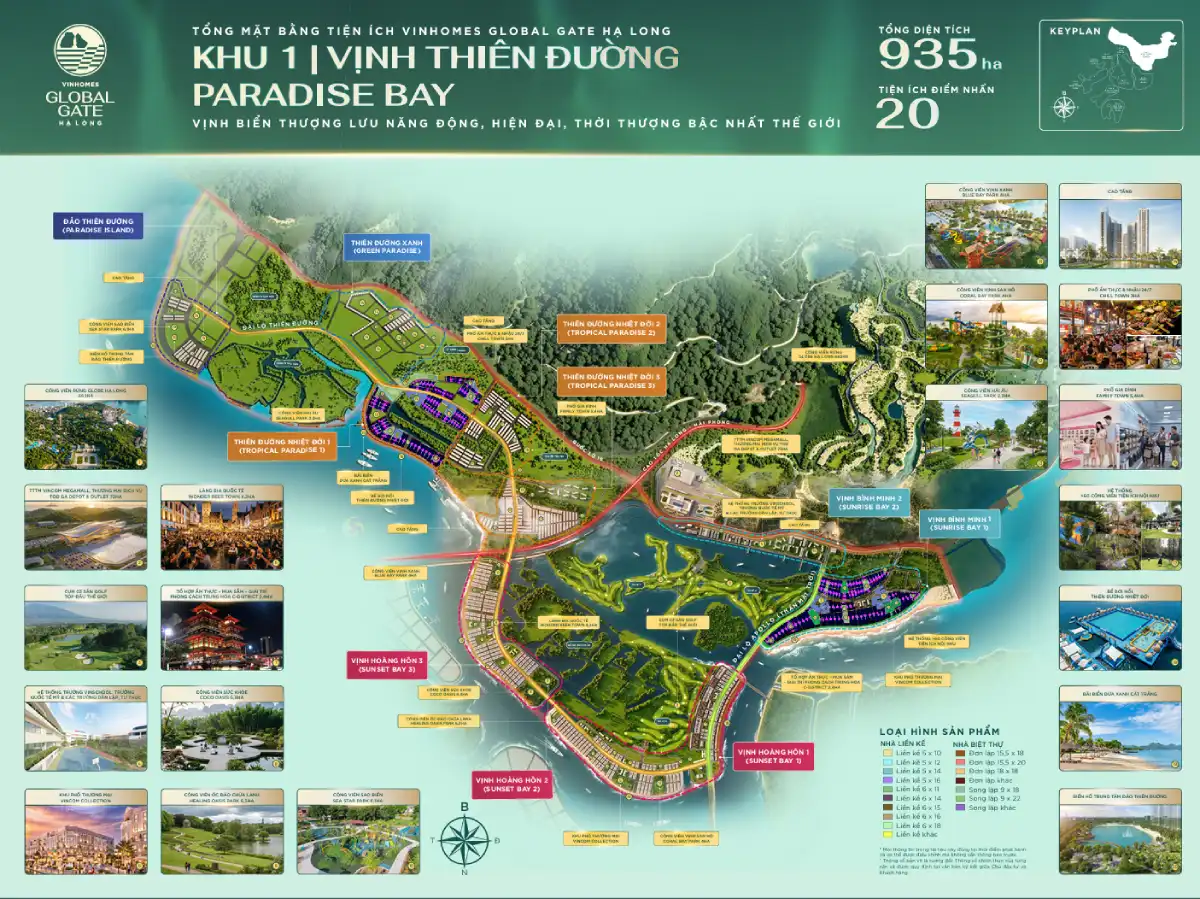 Mặt bằng phân khu Vịnh Thiên Đường - Vinhomes Global Gate Hạ Long