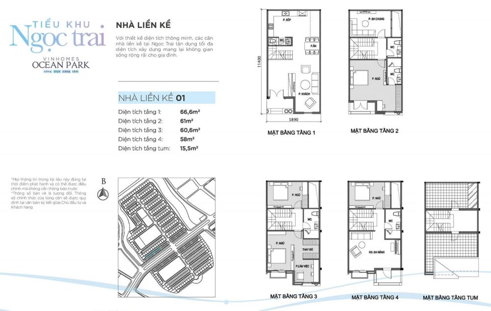 Mặt bằng biệt thự liền kề Ngọc Trai