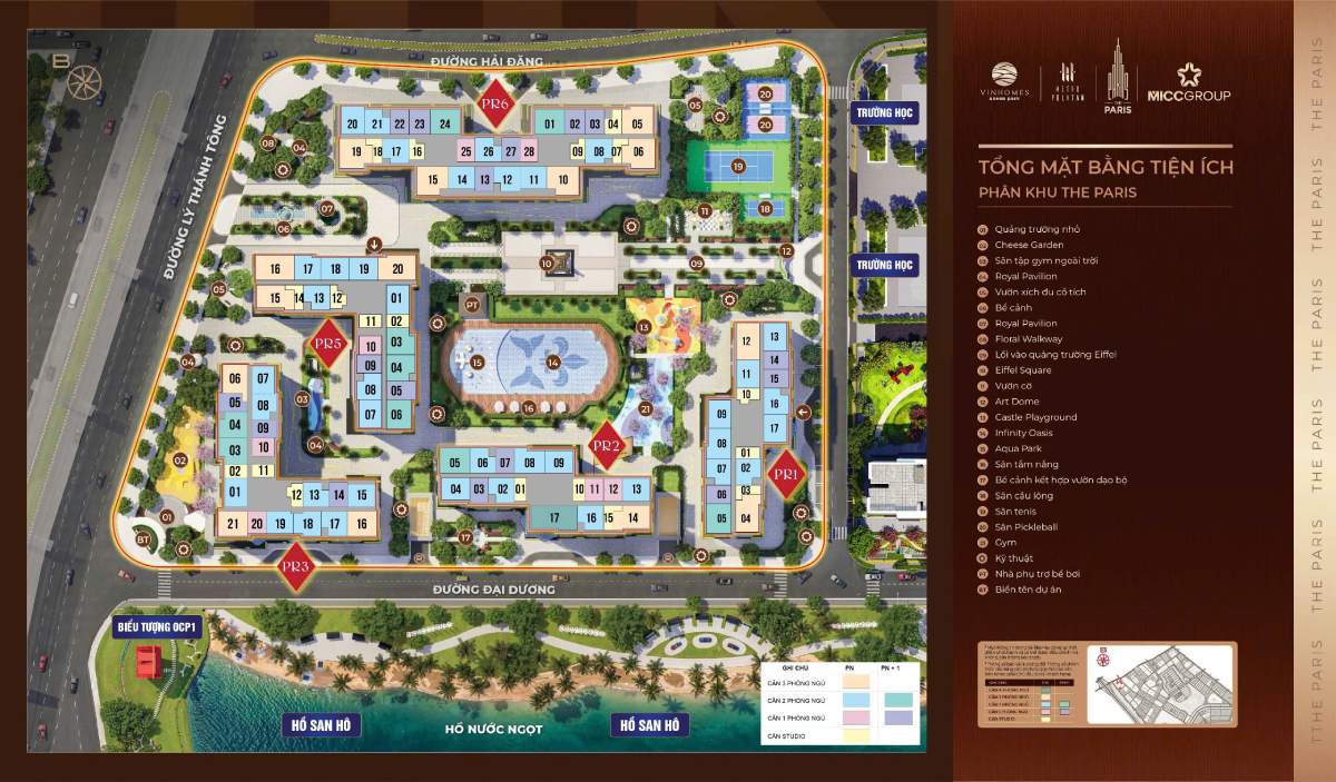Mặt bằng chi tiết The Paris Vinhomes Ocean Park