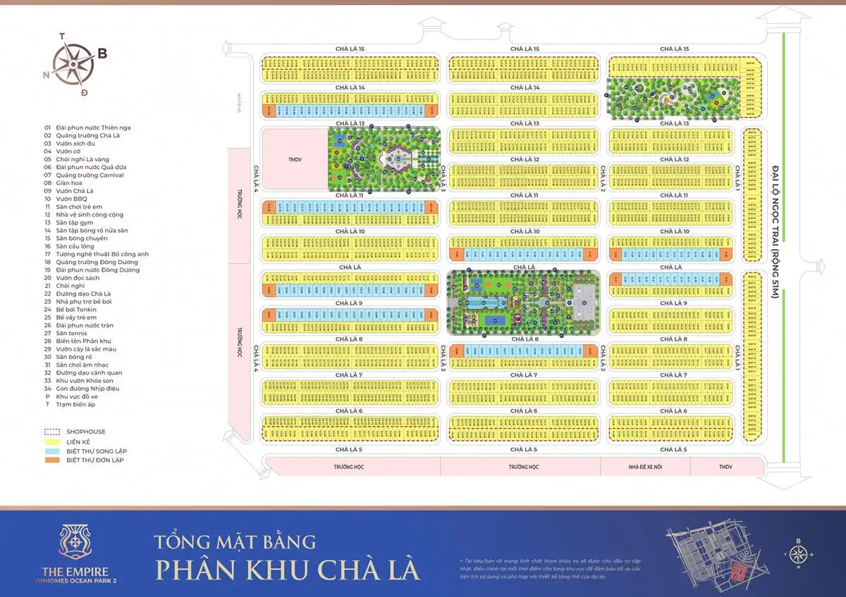 Mặt bằng phân khu Chà Là