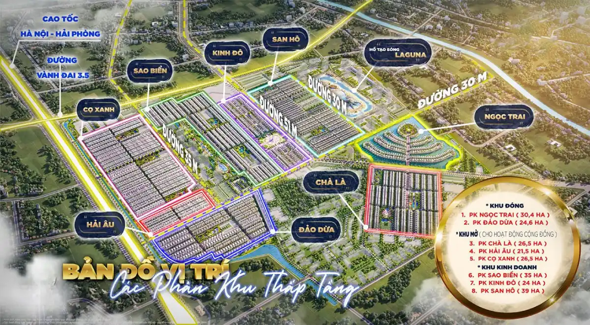 Vị trí phân khu San Hô Vinhomes Ocean Park 2