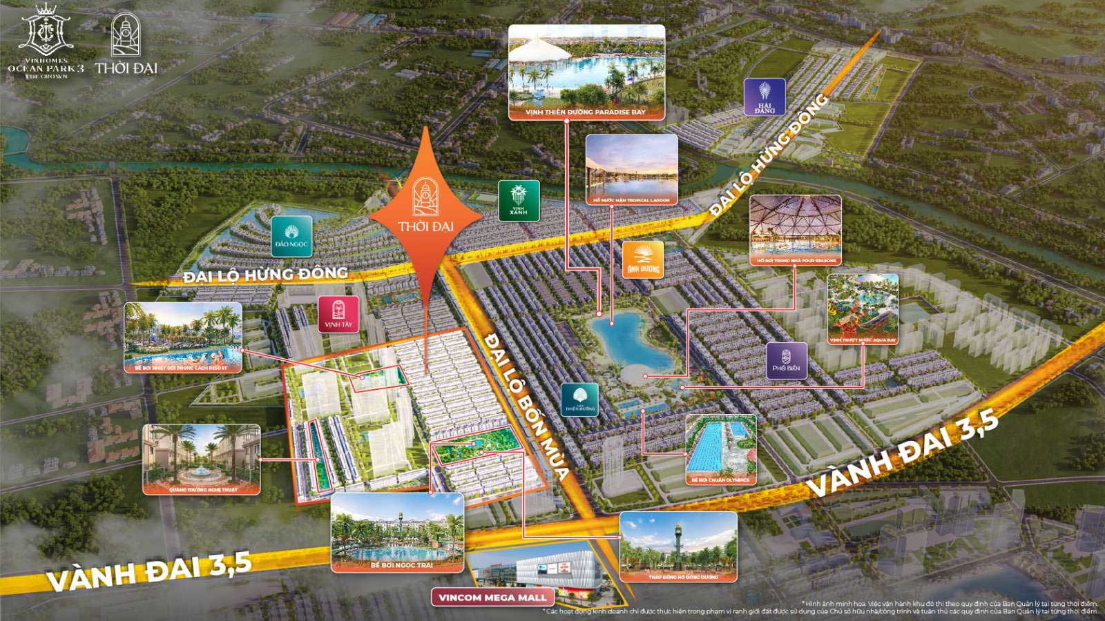 Vị trí vinhomes ocean park 3