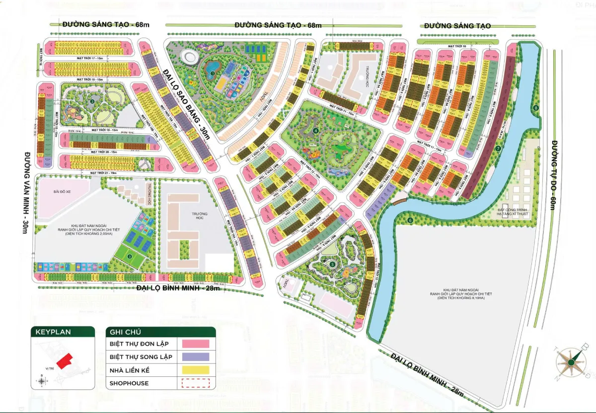 Mặt bằng phân khu Mặt Trời Vinhomes Golden City Dương Kinh
