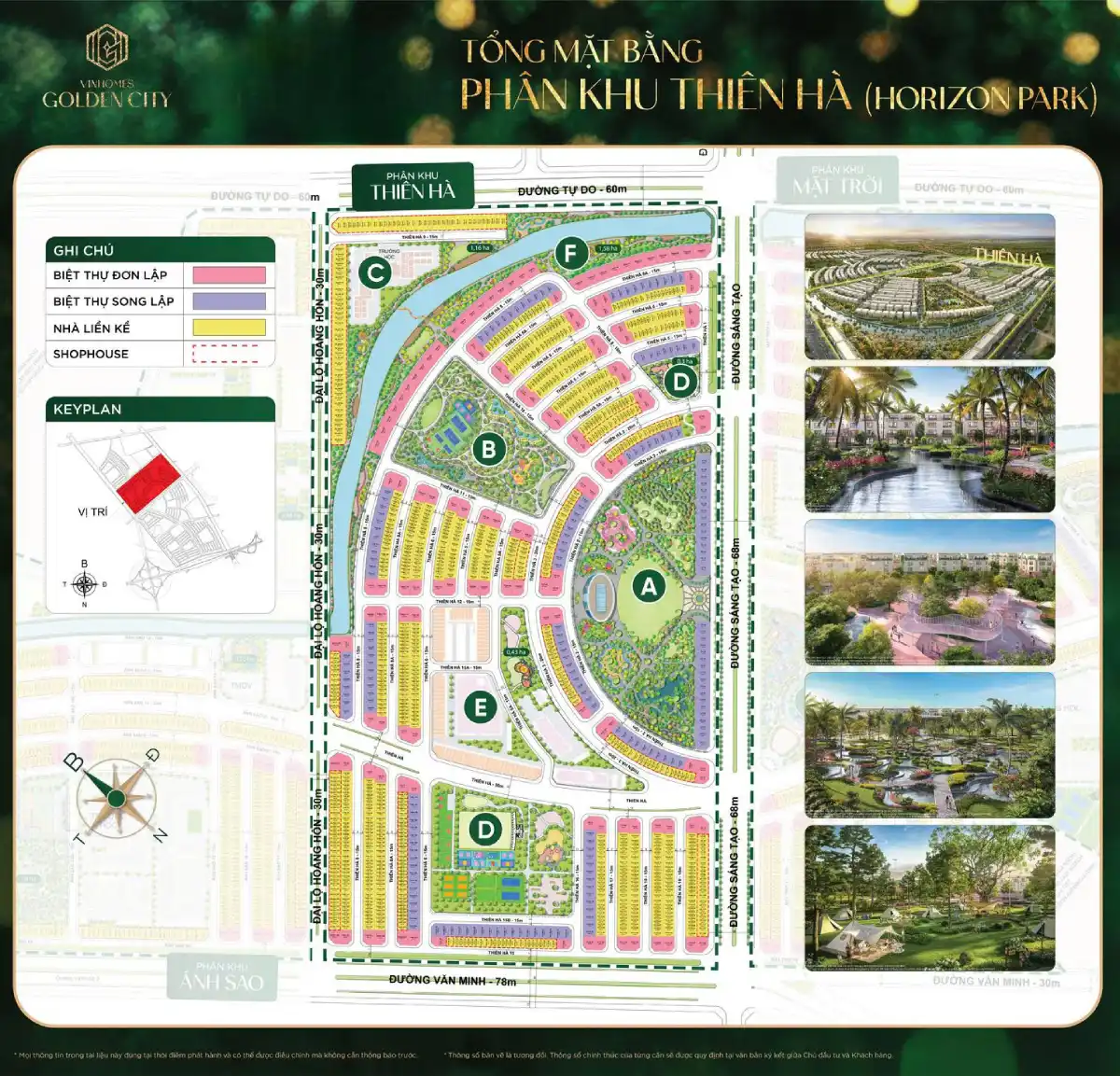 Mặt bằng phân khu Thiên Hà Vinhomes Golden City Dương Kinh