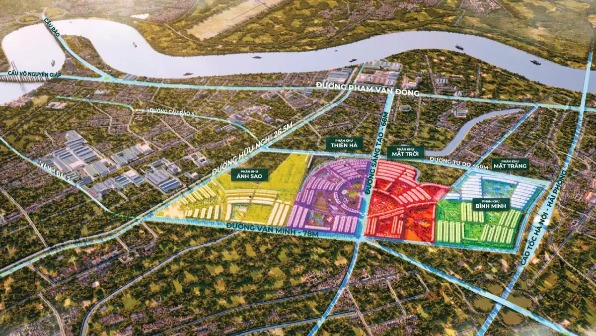 Vị trí phân khu Ánh Sao Vinhomes Golden City Dương Kinh