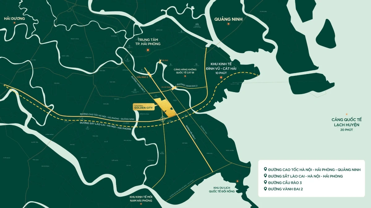 Vị trí vàng của Vinhomes Golden City Dương Kinh