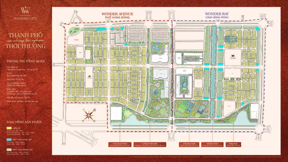 Mặt bằng Vinhomes Wonder City Đan Phượng