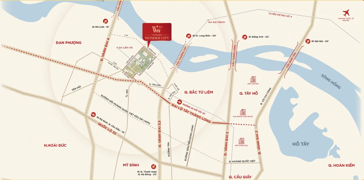 Vị trí VInhomes Wonder City