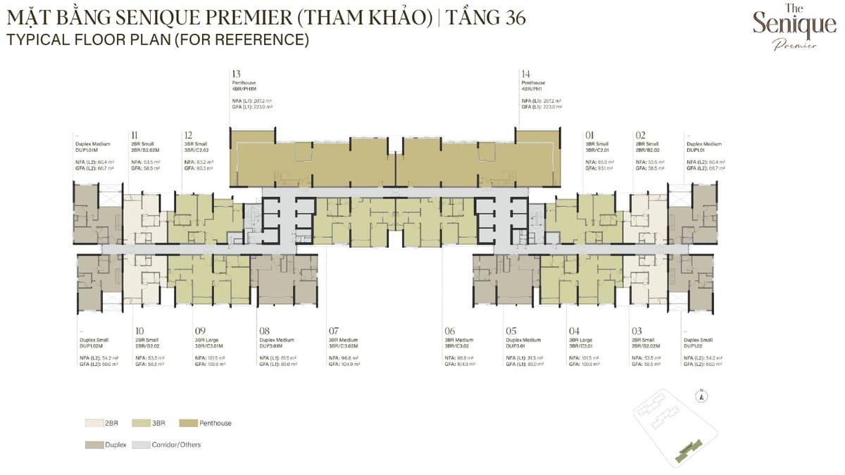 Mặt bằng The Senique Premier Tầng 36