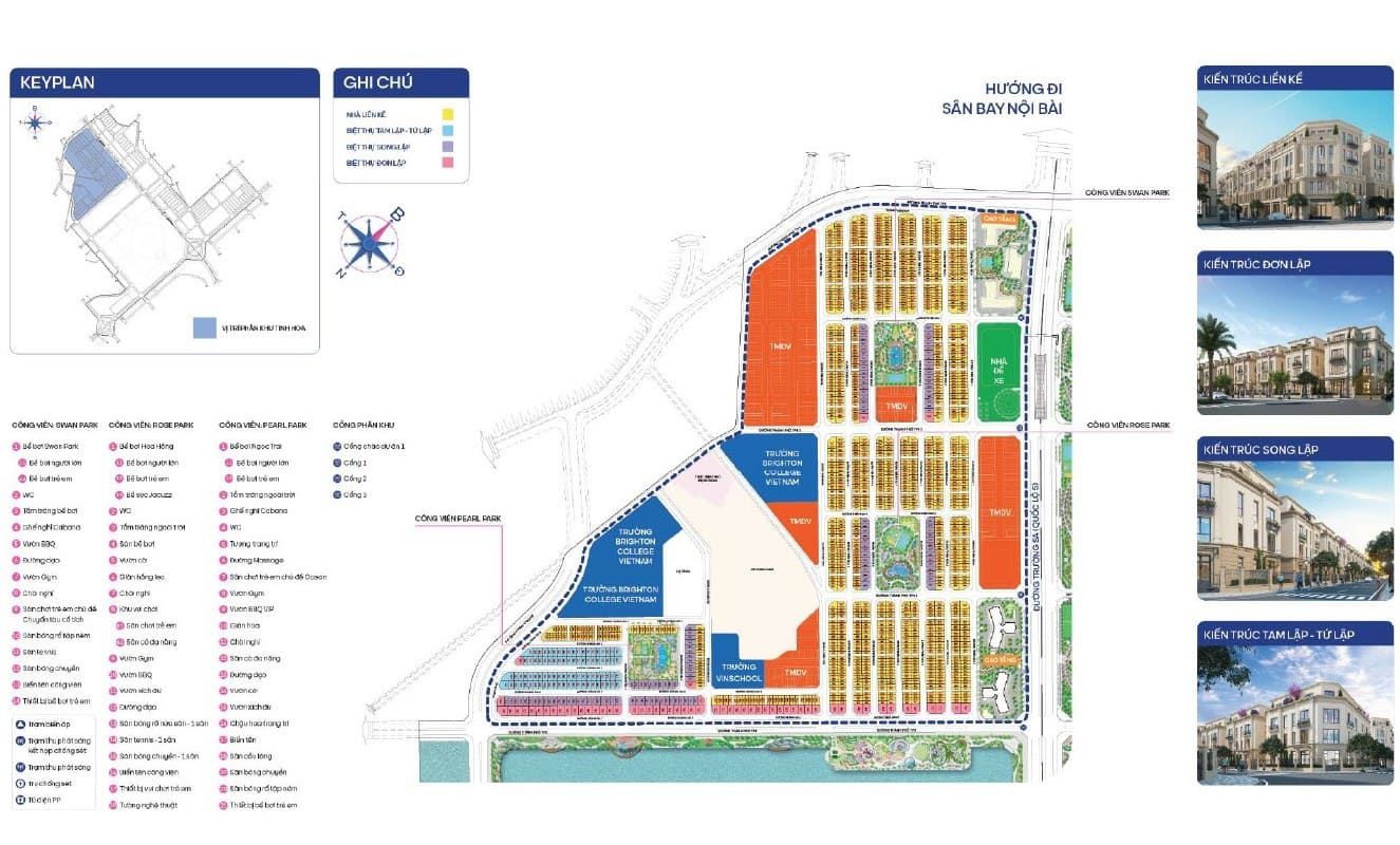 Mặt bằng phân khu Tinh Hoa Vinhomes Global Gate Cổ Loa